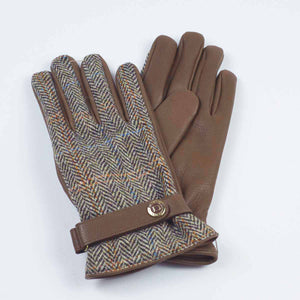 tweed handschuhe Brown cashmere-lined gloves with Harris Tweed back – No Man Walks Alone