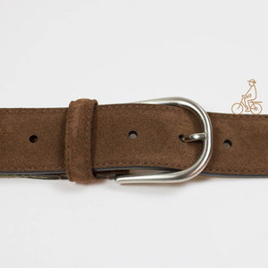 Olive Olona canvas and brown suede belt