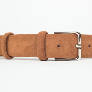 "Ruggine" light rust suede tubular dress belt