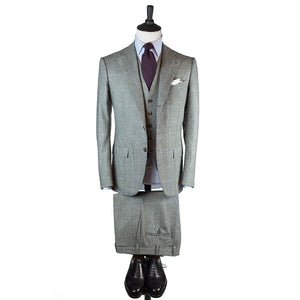 Classic Prince-of-Wales flannel 3-piece suit, 12 oz wool