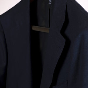 Navy birdseye single breasted suit, 10/11oz wool