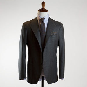 Grey flannel single breasted suit, 11.5oz wool
