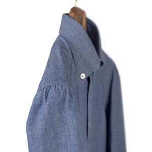 Japanese donegal denim cotton shirt, buttoned collar (restock)