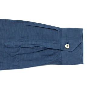 Blue Jersey Fiammato polo shirt, one-piece "Miami" collar