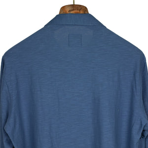 Blue Jersey Fiammato polo shirt, one-piece "Miami" collar
