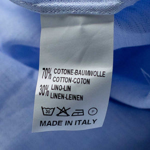 Grandi & Rubinelli light blue cotton/linen shirt, spread collar (restock)