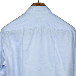 Grandi & Rubinelli light blue cotton/linen shirt, spread collar (restock)