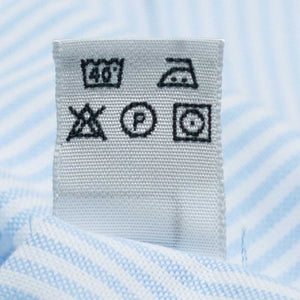 Blue candy stripe oxford cotton shirt, buttoned collar (restock)