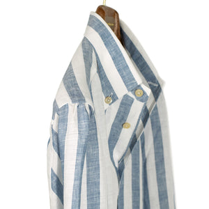 G. Inglese Blue wide stripe linen shirt