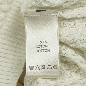Bubble-knit short sleeve cotton crewneck, ecru (restock)