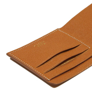 Soft billfold wallet, natural vacchetta and chestnut brown
