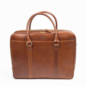 Fat Carter 2 briefcase, Sol brown leather