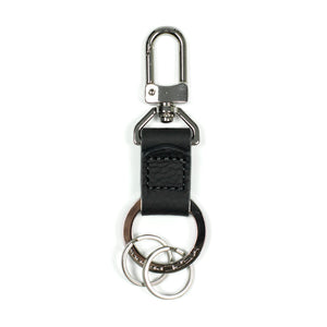 "Round" key ring in black leather