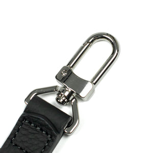 Carabiner key ring in black leather (restock) – No Man Walks Alone
