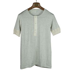 Grey melange short-sleeve 103 Henley shirt