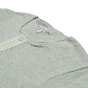 Grey melange short-sleeve 103 Henley shirt