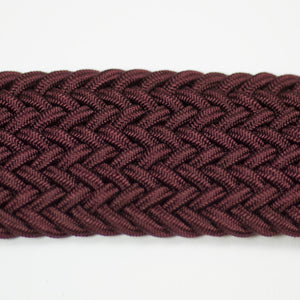 Burgundy "intreccio" elastic woven belt