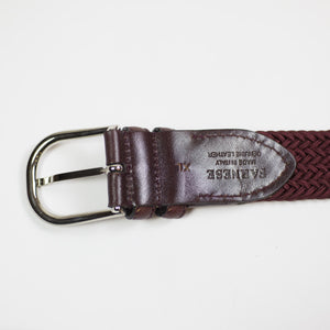 Burgundy "intreccio" elastic woven belt