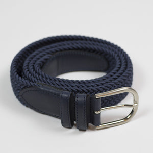 Blue "intreccio" elastic woven belt