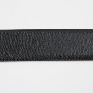 Black Saffiano leather dress belt
