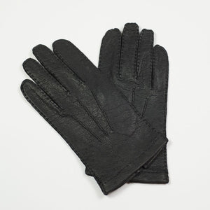 Black real peccary unlined gloves (restock)