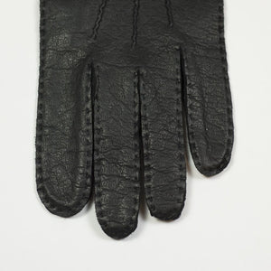 Merola - Black Real Peccary Unlined Gloves (restock), 8