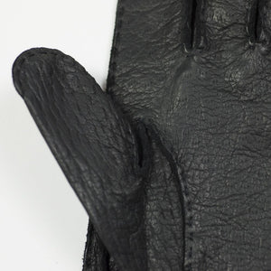 Black real peccary unlined gloves (restock)