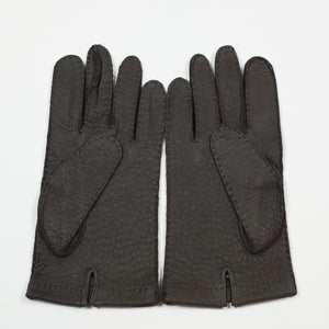Brown real peccary unlined gloves (restock)