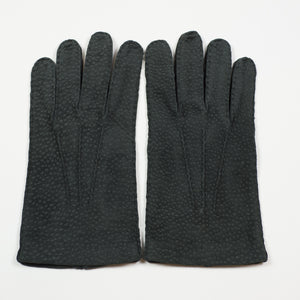 Grey real carpincho unlined gloves