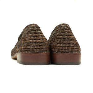 No Man Walks Alone x El Karti: handmade Moroccan raffia mocassin loafers