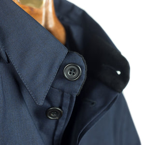 Single-Breasted raincoat in Deep Navy fabric – No Man Walks Alone
