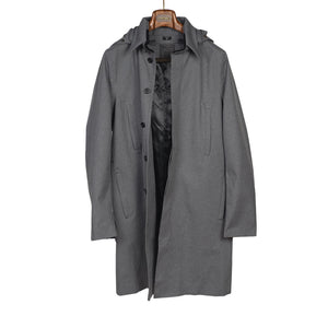 Single-Breasted raincoat in grey birdseye fabric