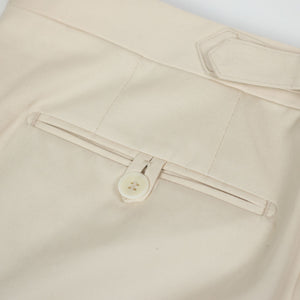 Higher rise cream cotton twill trousers