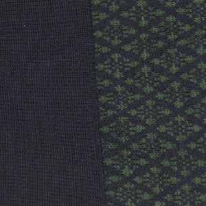 Navy/green diamond over-the-calf wool socks