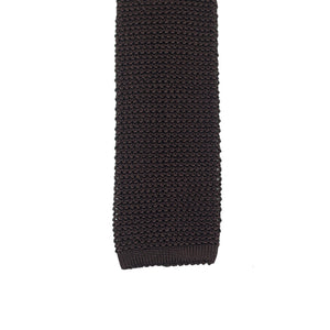 Chocolate brown silk knit tie