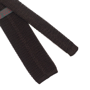 Chocolate brown silk knit tie