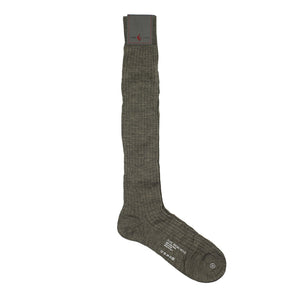 Box set of 3 over-the-calf wool socks, marled grey, green & taupe