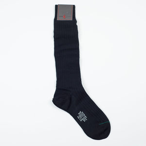 Box set of 6 black over-the-calf fil d'ecosse cotton socks