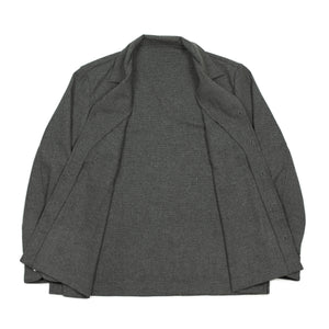 x No Man Walks Alone: Long sleeve camp shirt in deadstock anthracite honeycomb wool
