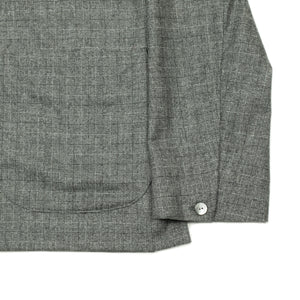 x No Man Walks Alone: Lounge Jacket in deadstock grey deco jacquard wool flannel