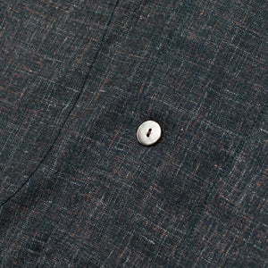 x No Man Walks Alone: Lounge jacket in deadstock speckled charcoal wool and linen
