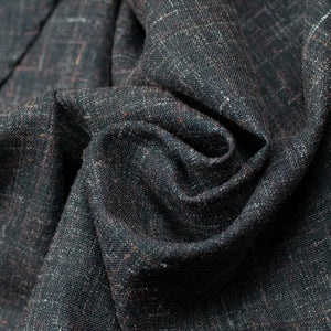 x No Man Walks Alone: Lounge jacket in deadstock speckled charcoal wool and linen