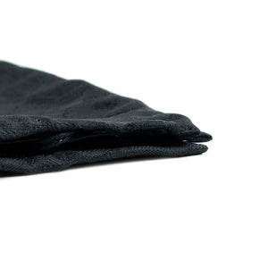 Black silk pocket square, art deco tonal jacquard pattern