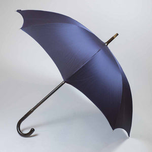 Tiger hickory solid stick umbrella, navy canopy with red dots (restock)