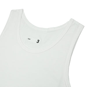 U-neck tank top in off-white high-gauge cotton jersey