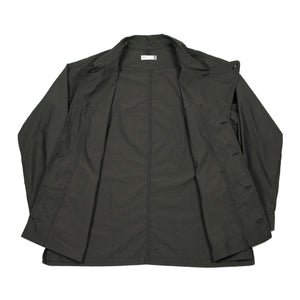 Military shirt jacket in charcoal cotton poly ripstop