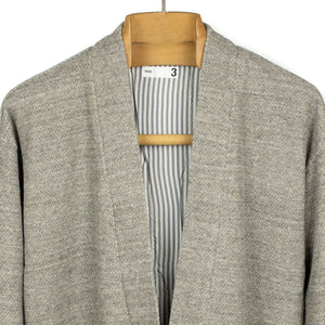 Lined easy cardigan in grey cotton honeycomb jersey