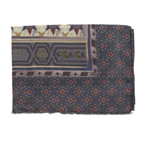 Exclusive "Khatt 1" wool and silk scarf, Purple
