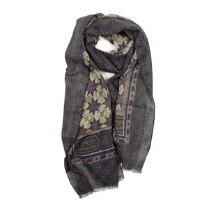X of Pentacles Exclusive "Khatt 1" wool and silk scarf, Purple